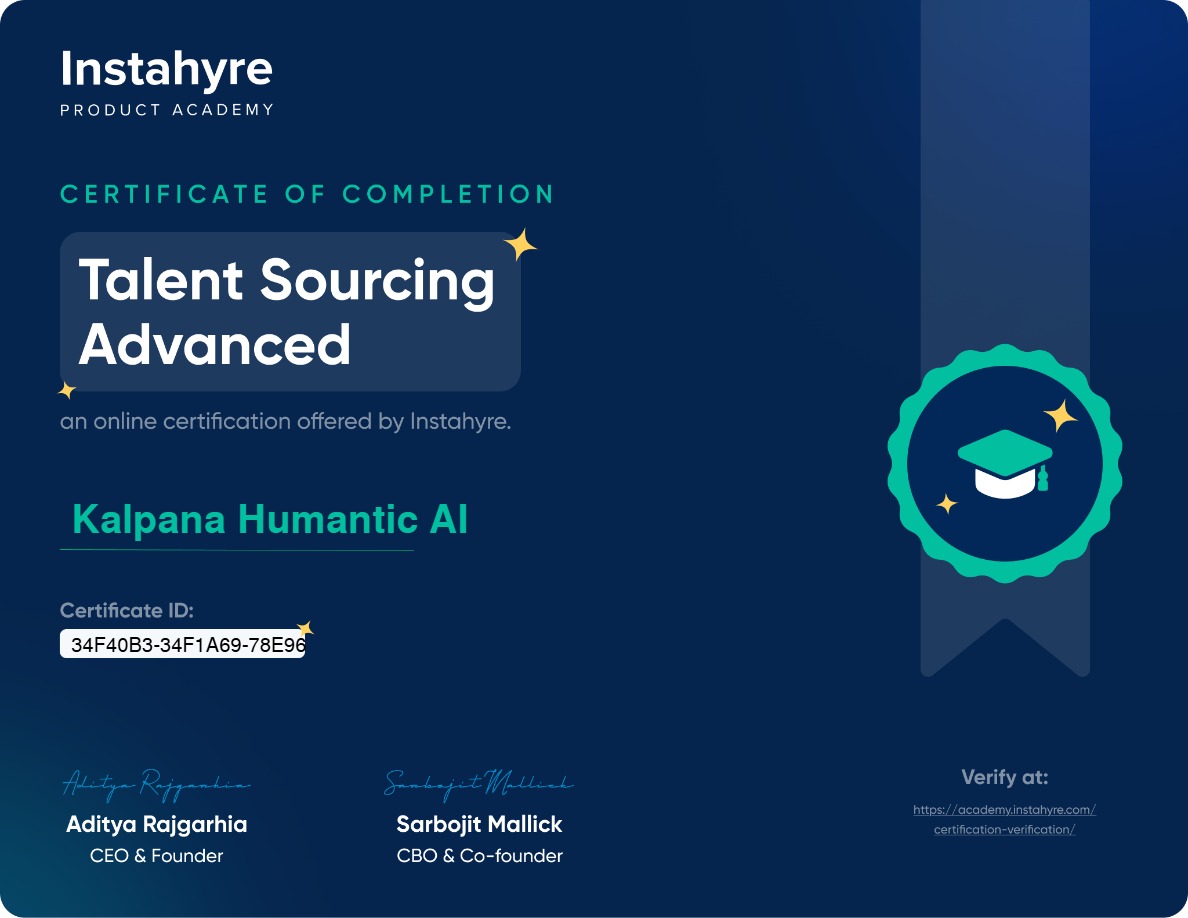 Certificate – Instahyre Academy – Instahyre Academy
